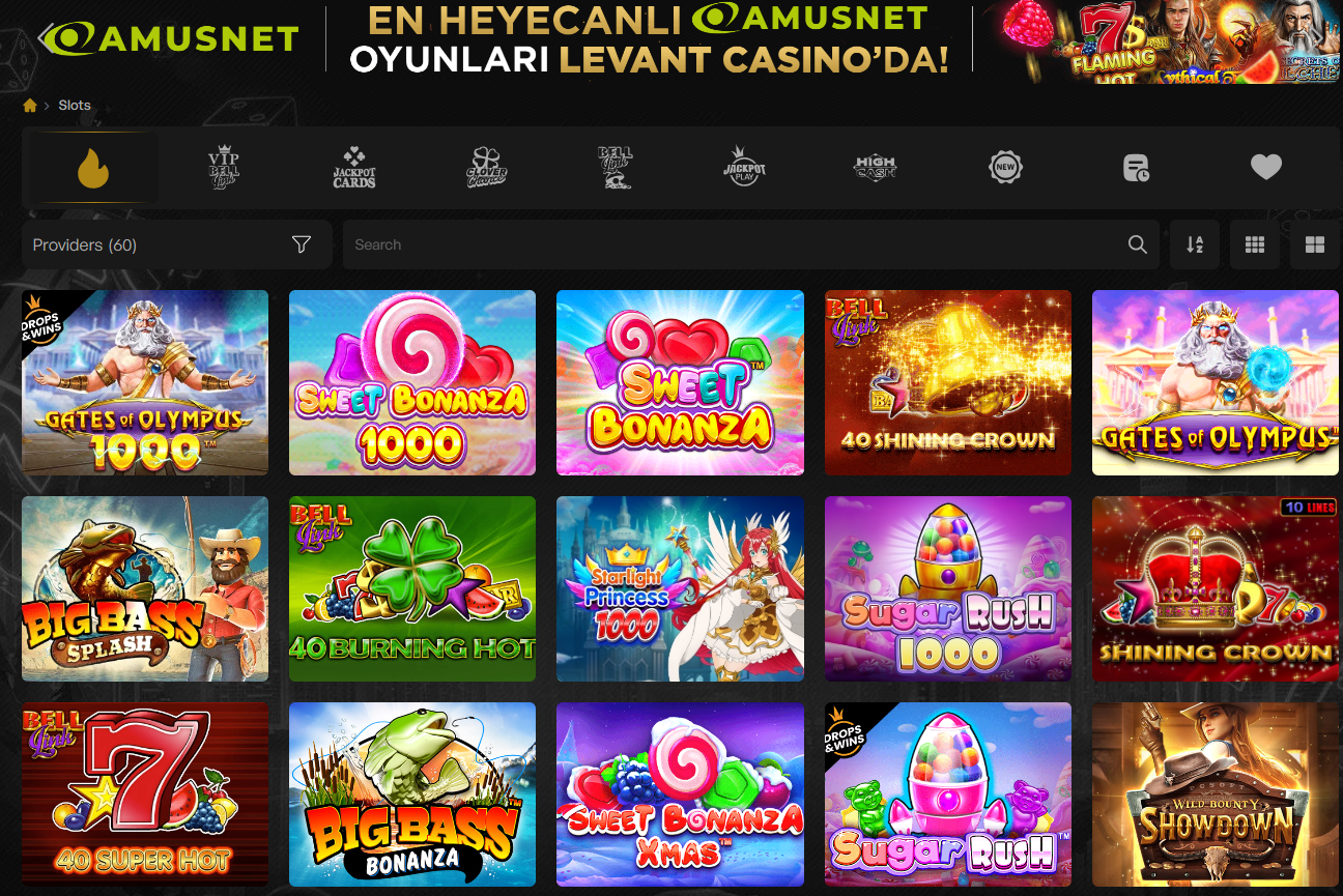 Slot oyunları bölümü